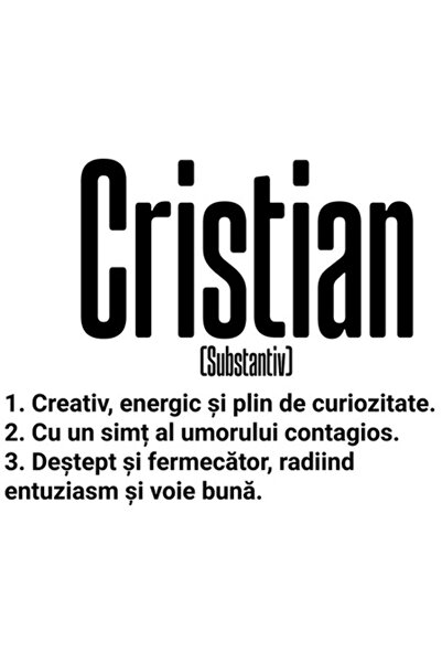 OEM Autocolant cu numele „Cristian” — vinil PVC motivațional, bordură albă, 1...