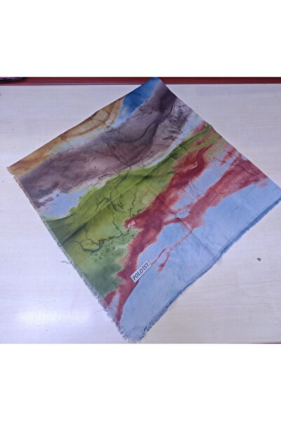 poloist Eșarfă moale anti-alunecare din bumbac pentru femei, model ondulat, 100x100 cm