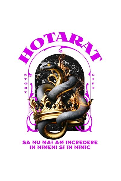 OEM Autocolant cu șarpe periculos cu ochi și coroană aurii, „Hotărât să nu am...