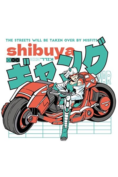 OEM Αυτοκόλλητο μοτοσικλέτας Cyberpunk - Εικονογραφημένο, Πολύγλωσσο, Λευκό π...