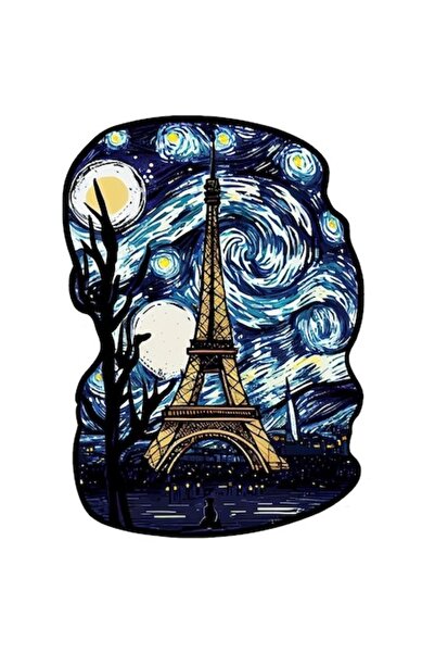 OEM Autocolant Turnul Eiffel — Stilul Nopții Înstelate (Van Gogh), Multicolor...