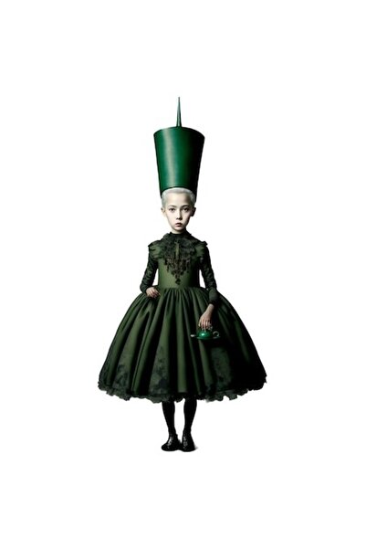 OEM Autocolant - Portret de fată din desene animate cu pălărie înaltă, rochie...