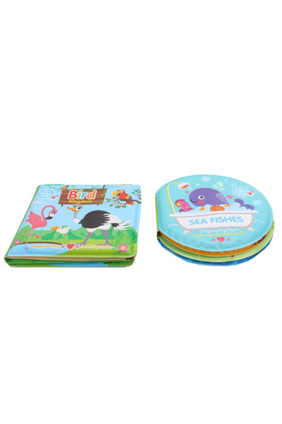 CasaDesteapta.ro Carte Baie 2pcs, carticele bebelusi sunete Animale Marine Pa...