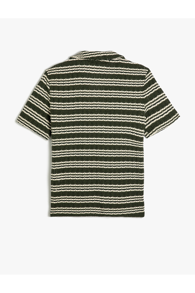 Koton Πουκάμισο με υφή με κοντό μανίκι πόλο με κουμπί