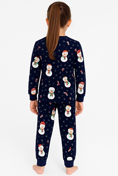 ZUZUNGA Unisex New Year Snowman Patterned Children's Pajama Set
