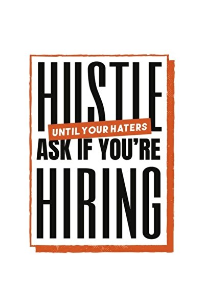 OEM Autocolant motivațional „Hustle Hard” cu bordură albă, vinil PVC 10 cm