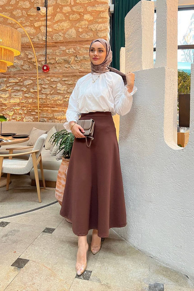 Neşeli Butik Women's Tie-Up A-Line Modest Skirt Ry075