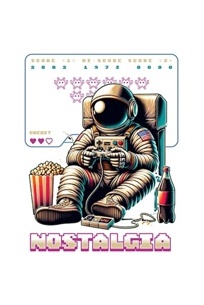 OEM Autocolant astronaut jucând jocuri video, borduri albe, vinil PVC, 10 cm