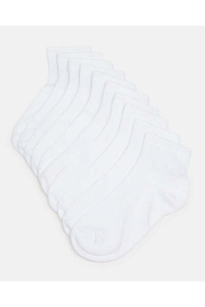 REDTAG جوارب بيضاء طويلة حتى الكاحل للأولاد الكبار (عبوة من 5 قطع)