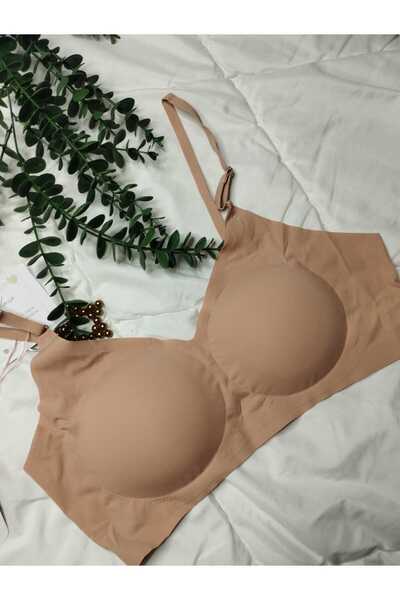 IVONA LINGERIE Dark Skin-Colored Stitch-Free Wire-Free Bra—Non-Marking, Soft Texture,