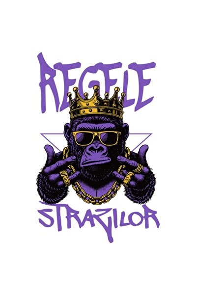 OEM Autocolant – Gorilă milionară mafiotă cu ochelari de soare, coroană și me...