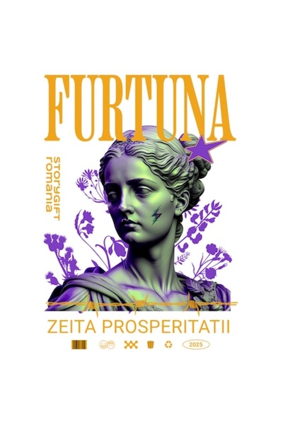 OEM Autocolant - Statuie feminină, semn fulger, zeița prosperității furtunii,...