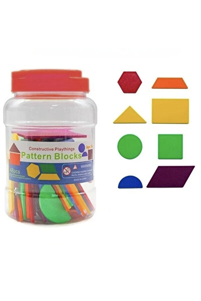 Krista Set de borcan cu 48 de forme geometrice din plastic - Activități educa...