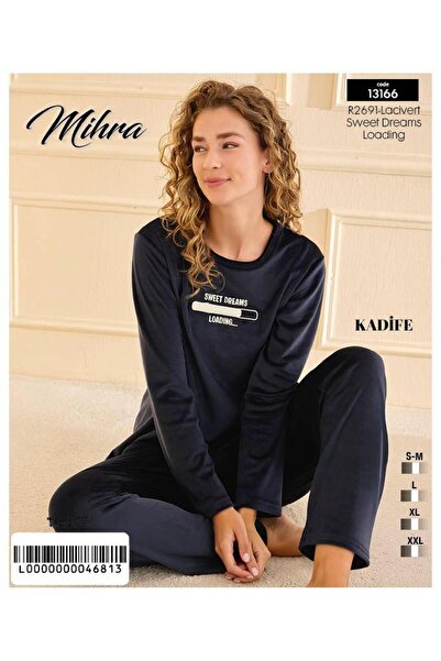 Mihra 13166 Women's Velvet Long Sleeve Pajama Set