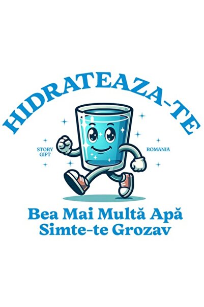 OEM Autocolant - Cană veselă „Hidratează-te, bea mai multă apă”, vinil PVC, 1...