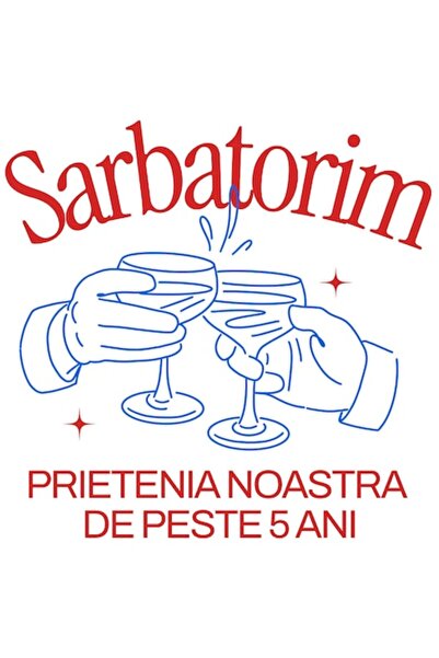 OEM Αυτοκόλλητο με κομψά ποτήρια σαμπάνιας – «Γιορτάζουμε τη φιλία μας που δι...