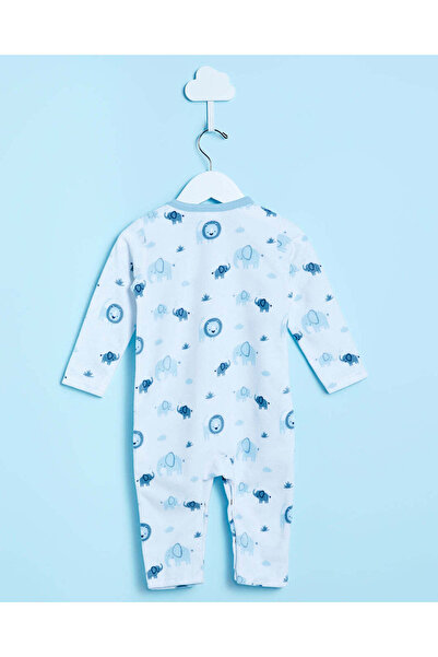 REDTAG Baby Blue Printed Romper Suit