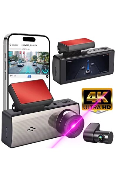 AMYMAT 3-in-1 Ultra-HD Dash Cam — 4K Front, 2.5K Rear, 1080P Interior, Wi-Fi, Night Vision
