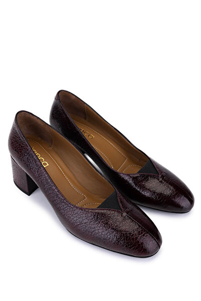 Tamer Tanca Women's Genuine Leather Claret Red Classic Shoes