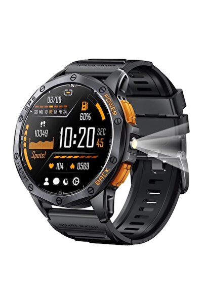 AMYMAT Ceas inteligent K67, GPS, AMOLED de 1,43", apeluri Bluetooth, negru