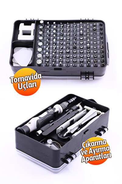 Badem10 Profesyonel 115 Parça Tornavida Seti Telefon Tablet Elektronik Ürün Tamir Bakım Tornavida Seti