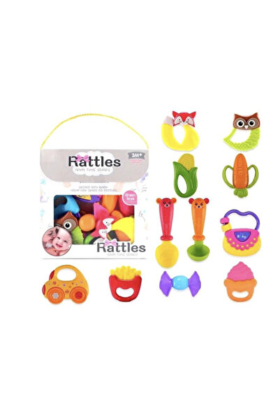 Krista Set of 11 soft silicone teething toys for teething babies