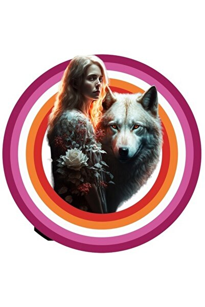 OEM Autocolant - Fată și Lupul (Scufița Roșie), Fantezie, Vinil PVC, Bordură ...