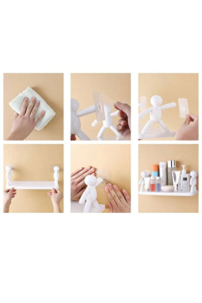 Ebruli hediyelik Mutfak Rafı Makyaj Malzemesi Rafı Kendinden Yapışkanlı Banyo Mutfak Rafı Pratik Raf Dolap içi raf