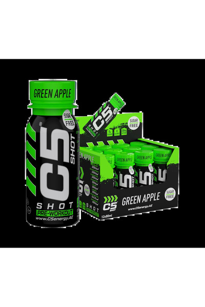 C5 SHOT Pre-Workout Drink | 80ml Liquid Shot | 200mg Caffeine - Green Apple