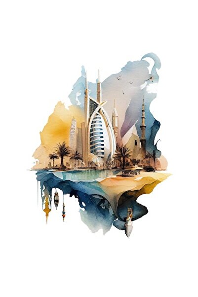 OEM Autocolant din vinil cu vedere la plajă (stil Dubai, apus de soare, păsăr...