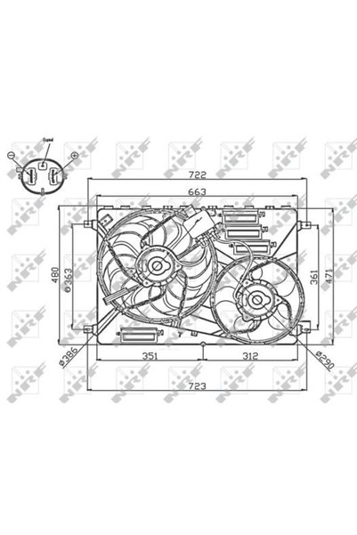 NRF RADYATOR FANI (3 KUTUPLU) FREELANDER 2 L359 06>12uyumlu