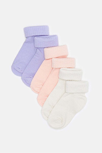 REDTAG Infant Girls Assorted Ankle Length Socks (3 Pairs)