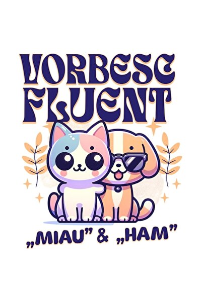 OEM Autocolant pereche pisică și câine cu ochelari de soare - amuzant „I Spea...