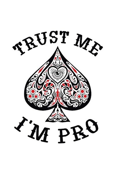 OEM Autocolant cu cărți de joc de poker, text „Trust Me I'm Pro”, margini alb...