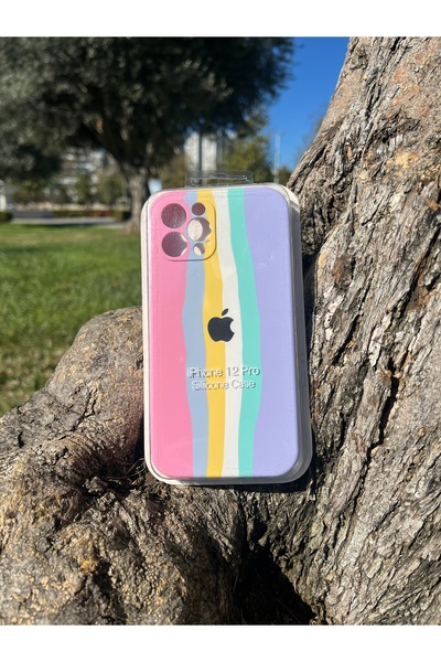Jetmobil İphone 12 Pro Uyumlu Logolu Rainbow Kılıf