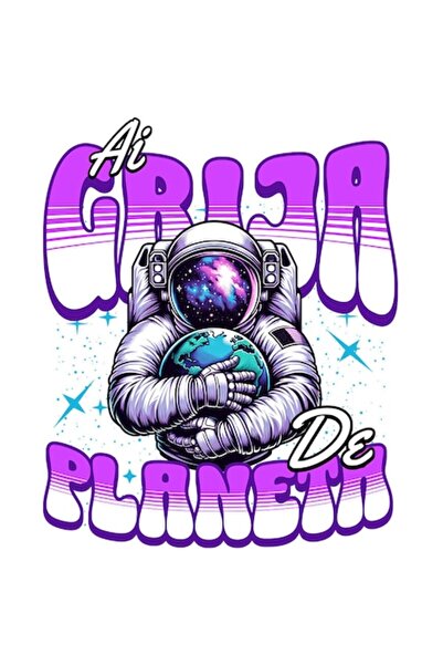 OEM Autocolant astronaut îmbrățișând Pământul „Ai grijă de planetă”, vinil PV...