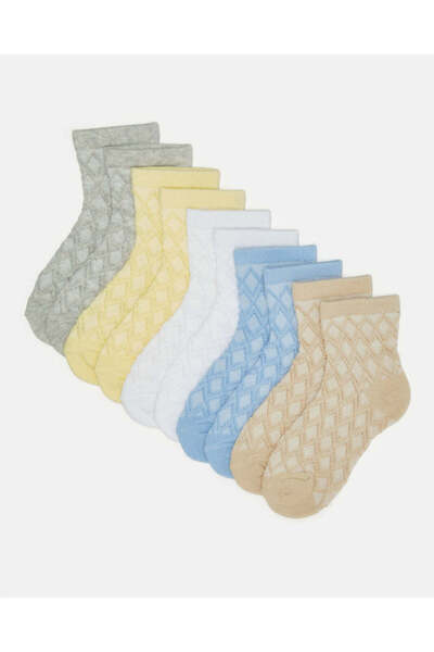 REDTAG Girls Assorted Print Ankle Socks (5 Pairs)