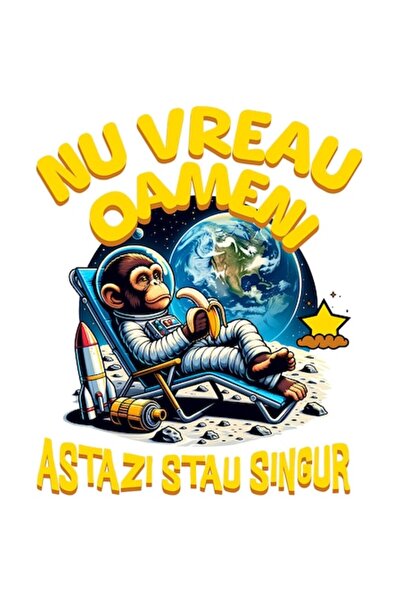 OEM Стикер „Космическата маймуна на Луната на плажа“ - „Днес не искам хора, с...