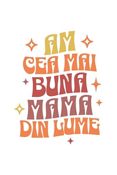 OEM Autocolant color cu text „Sunt cea mai bună mamă din lume” cu margini alb...