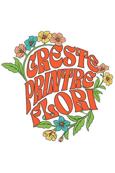 OEM Autocolant flori colorate „Crește printre flori”, vinil PVC, 28 cm