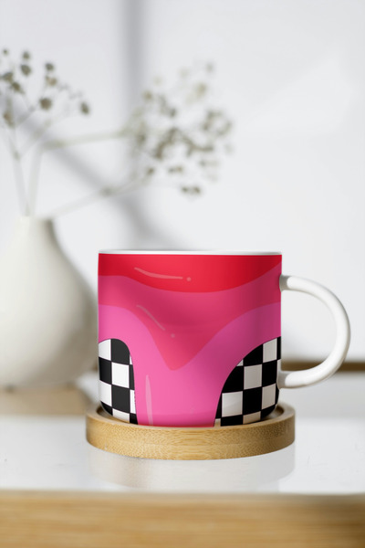 EYBaskı Tasarım Colorful Leopard Printed Porcelain Mug