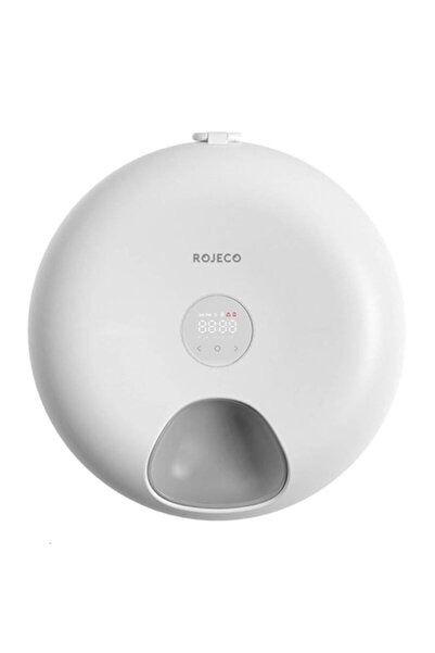 ROJECO Automatic Pet Food Dispenser, 6 Meals (6x200ml), 3600mAh, 30-Day Battery, White