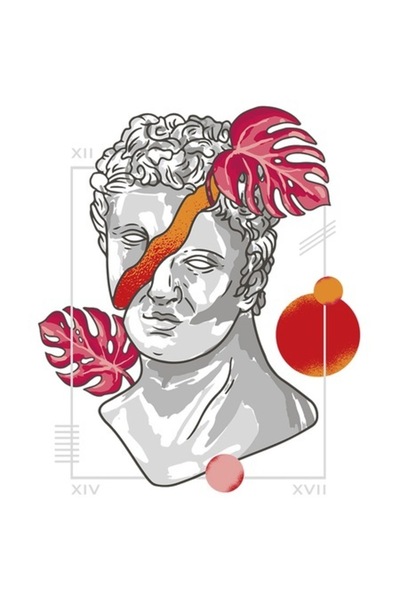 OEM Autocolant artistic: Sculptură abstractă Sparta, operă de artă cu margini...