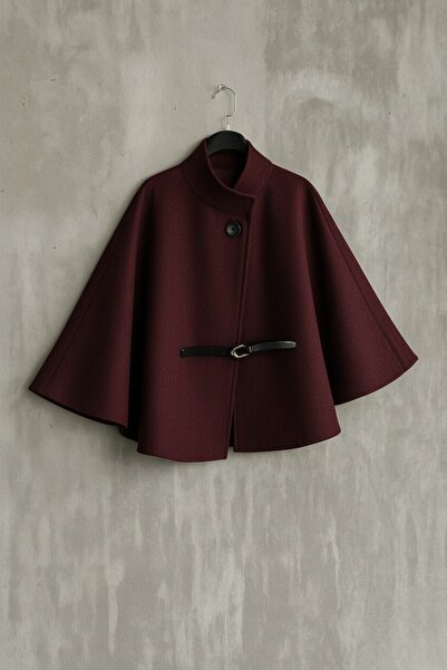 OTAKU Γυναικείο παλτό πόντσο με λεπτομέρεια με ζώνη