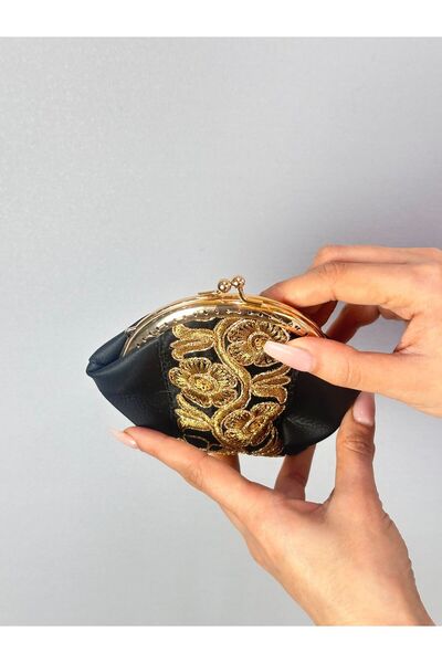 Gönülden Tasarım Ottoman Motif Leather Women's Wallet 14X13 cm