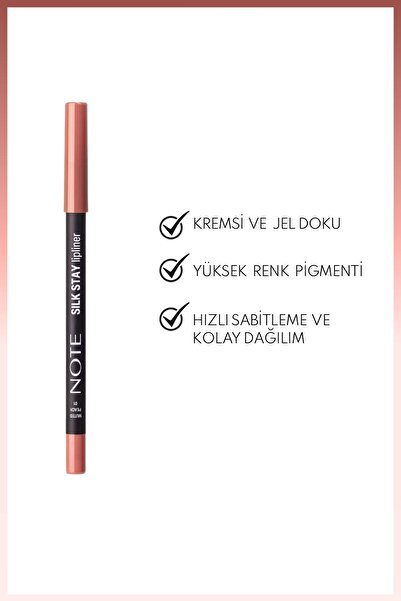 NOTE Silk Stay Lipliner Suya Dayanıklı İpeksi Dudak Kalemi - 01 Muted Peach - Nude