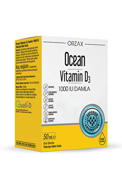 Ocean Orzax OCEAN VİTAMİN D3 1000 IU DAMLA