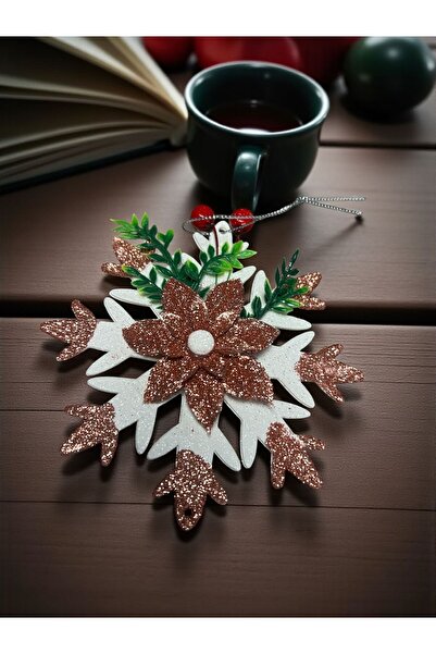 Happyland Christmas Tree Ornament Christmas Floral Rose Gold Vine Ornament Snowflake Model 15cm Hpy26050