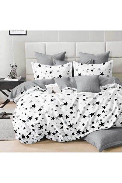 Patul Lenjerie de Pat, Bumbac Satinat, Pucioasa, 2 Persoane, Pat Dublu, 4 Piese