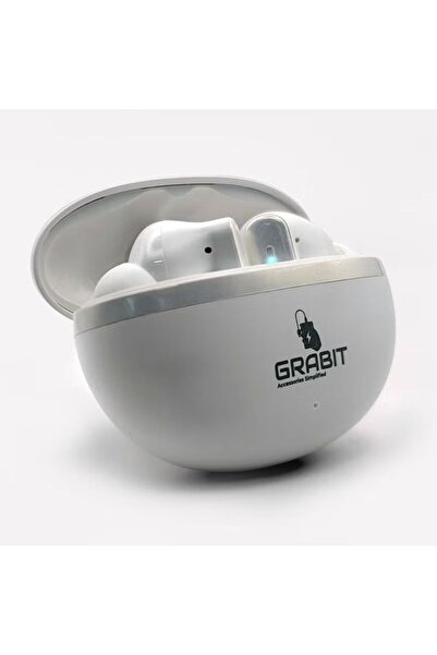 Grabit ANC True Wireless Earbuds | Clear Calls | Deep Bass & All-Day Power | White | GTUNES-200W